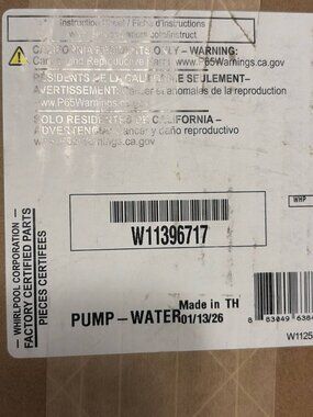 W11396717 WP w11396717 Pump GE OEM BRAND NEW not counterfeit copy
